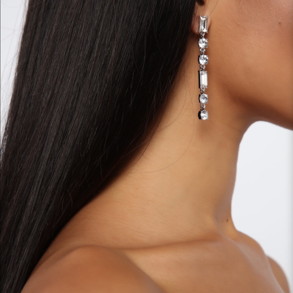 NEW•Sugared + Bronzed Get Glam Crystal Drop Earrings - Picture 2 of 10